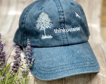 Embroidered Tree Cap: Nature Inspired Cotton Baseball Hat