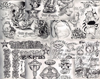 Boog From The Streets With Love Gangsta Style Tattoo Flash 10 Etsy Singapore