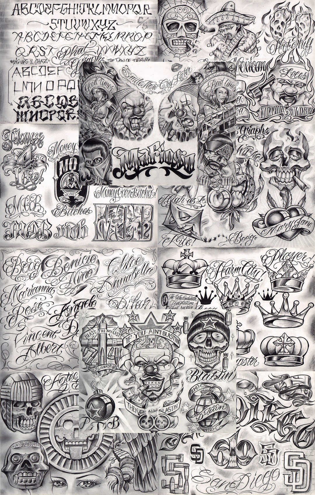 額縁 Old school tattoo FLASH graphic Traditional Tattoo Flash Sheet: Vintage Designs with Bold Lines