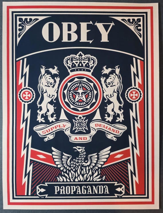 Shepard Fairey OBEY GIANT Supply & Demand, Propaganda, Lion PRINT