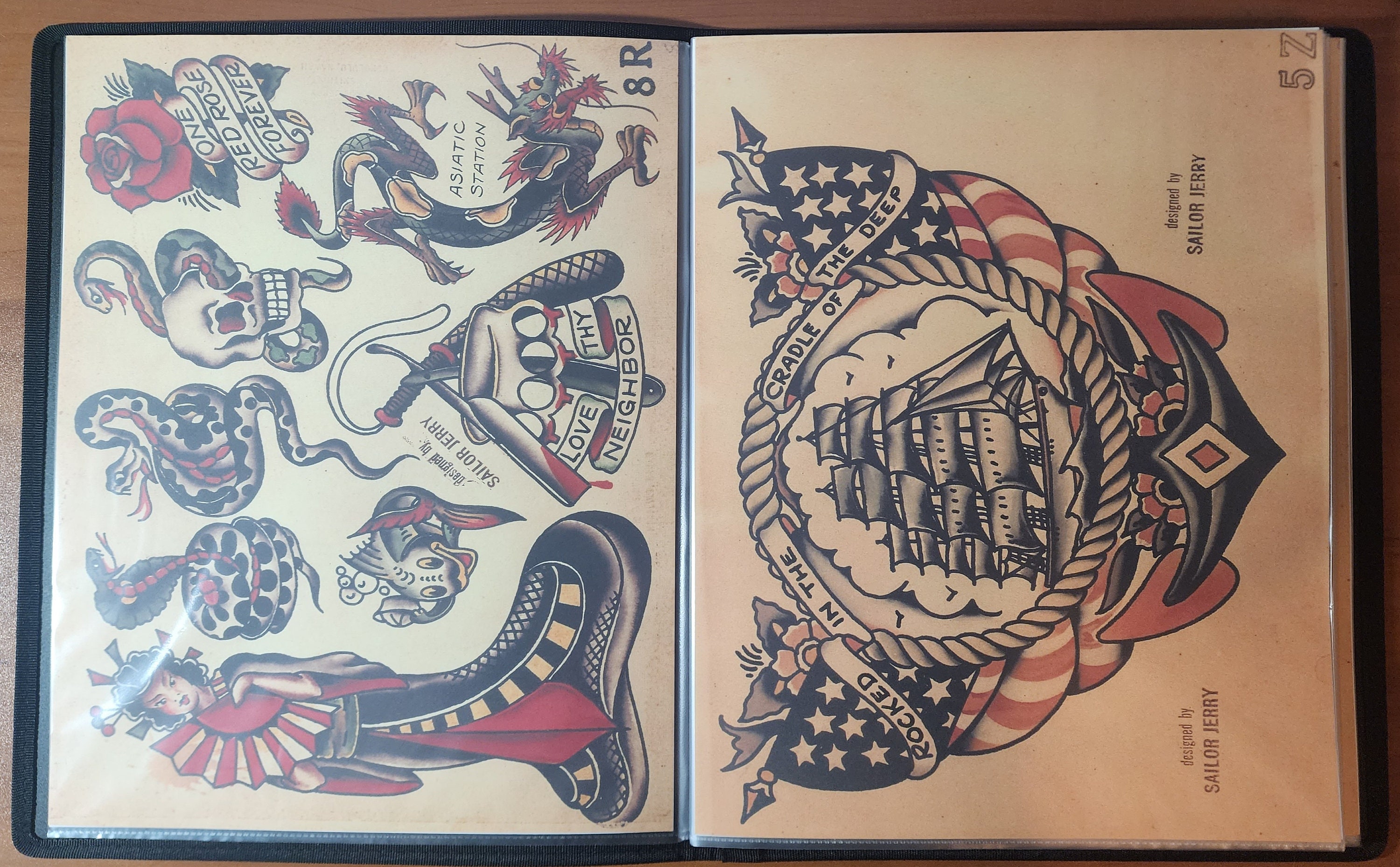 Sailor Jerry Traditional Vintage Style Tattoo Flash 50 Sheets in