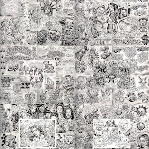 Boog From The Streets With Love Gangsta Style Tattoo Flash 50 Sheet Set 11x14&quot;, Great Tattoo Shop Investment For Display, Lowrider Artwork