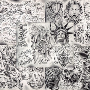 Boog From the Streets With Love Gangsta Style Tattoo Flash 10 Sheet Set ...