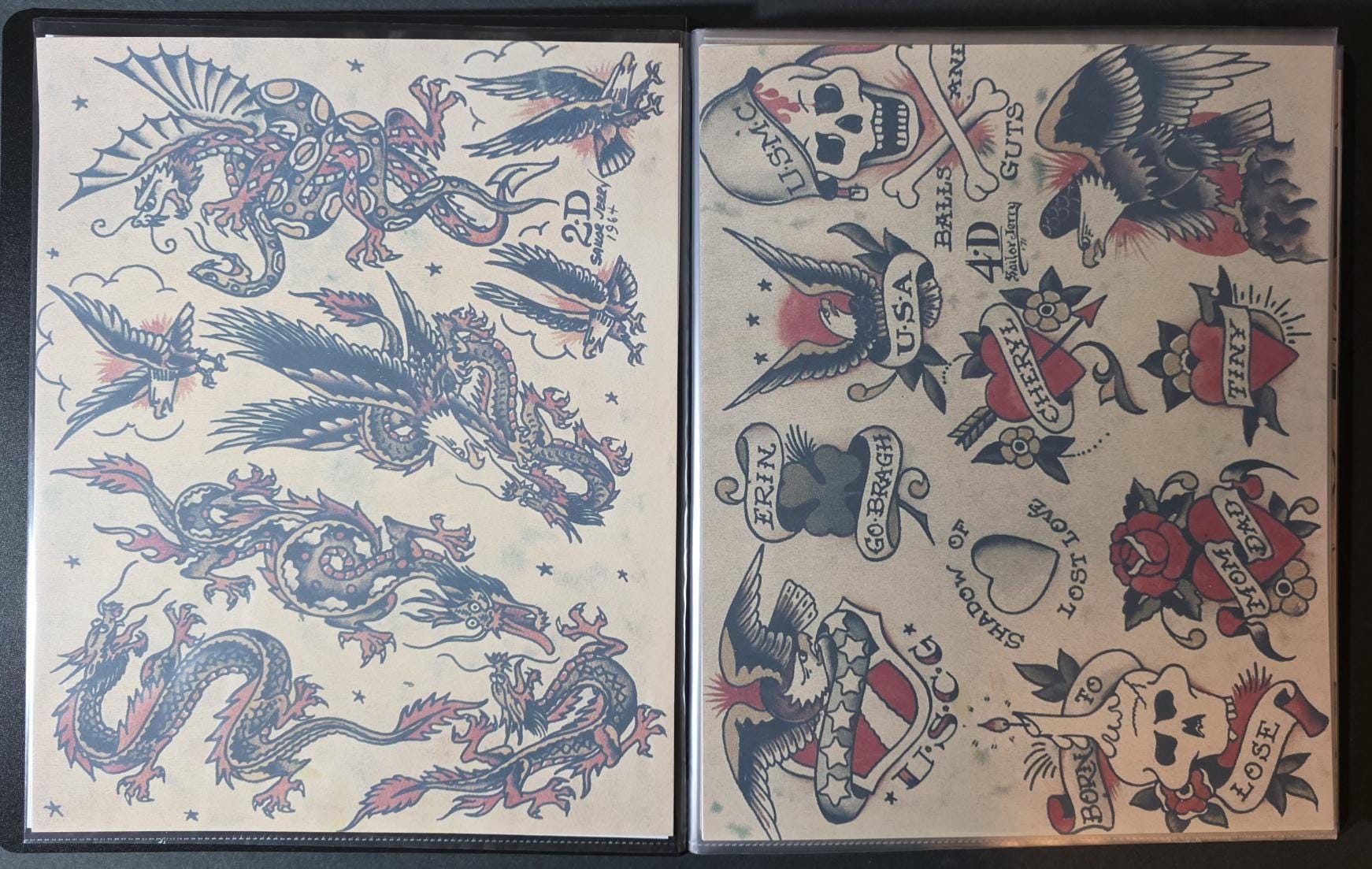 Sailor Jerry Traditional Vintage Style Tattoo Flash Portfolio Book