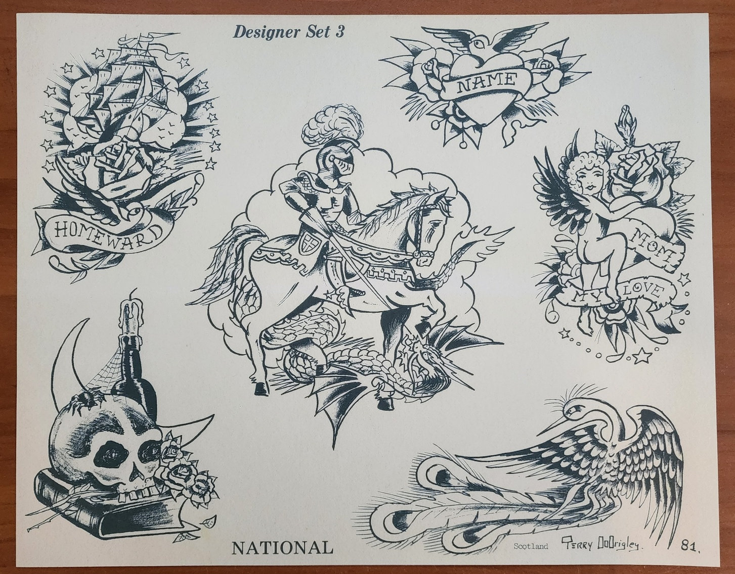 Traditional Vintage 1981 National 25 Sheet Tattoo Flash Set