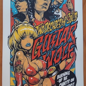 Rockin Jelly Bean 20th Anniversary, Two Decades of Guitar Wolf POSTER &quot;Promtional Use Only&quot; Artwork