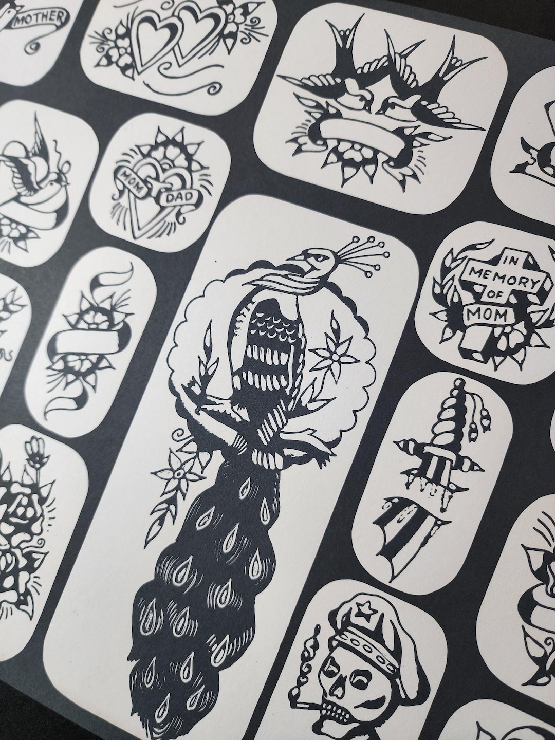 Doc King Traditional Vintage Tattoo Shop Pork Chop Flash Sheet