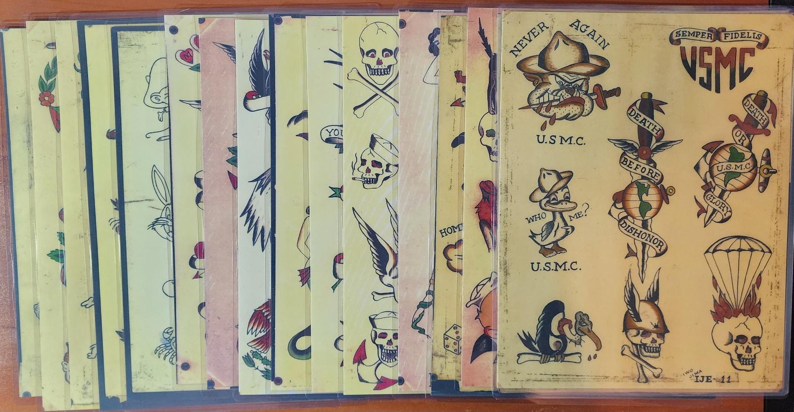 18 Sheets Iwo Jima Eddie Lynch Traditional, Vintage, Classic, Old School  Sailor Tattoo Flash Art, San Diego, CA - Etsy, image size:1605x834