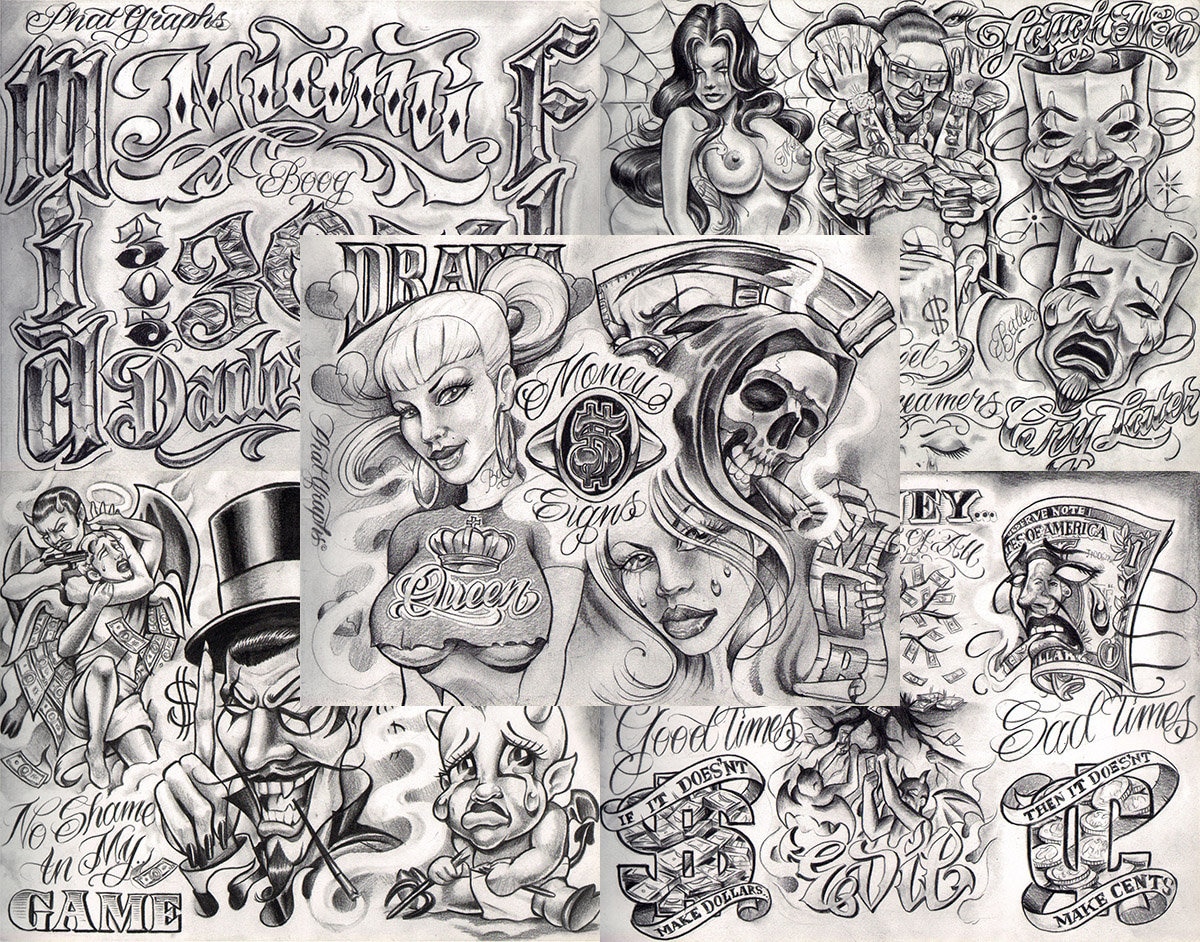 Boog From the Streets With Love Gangsta Style Tattoo Flash 51 - Etsy UK