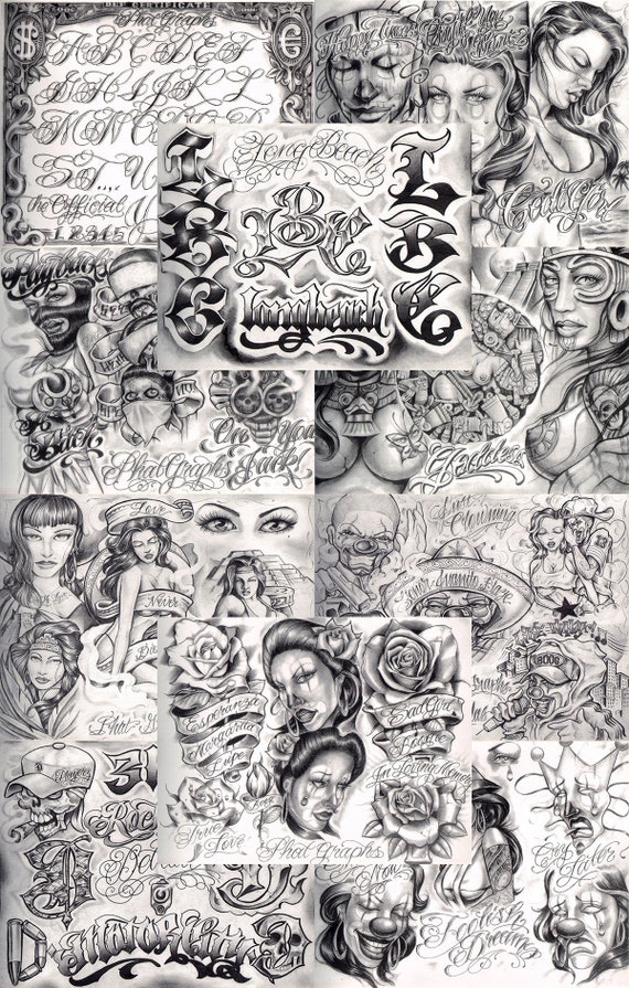 Boog From the Streets With Love Gangsta Style Tattoo Flash