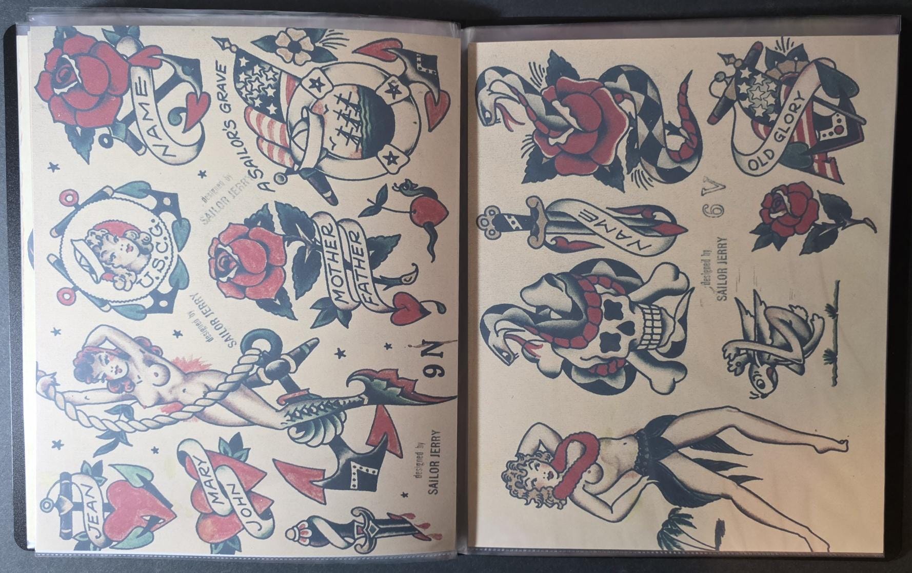 Sailor Jerry Traditional Vintage Style Tattoo Flash Portfolio Book