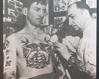 Tattoo Legend, Owen Jensen Traditional, Vintage Style Tattoo Flash Sheet Book, 22 Pages 11X17