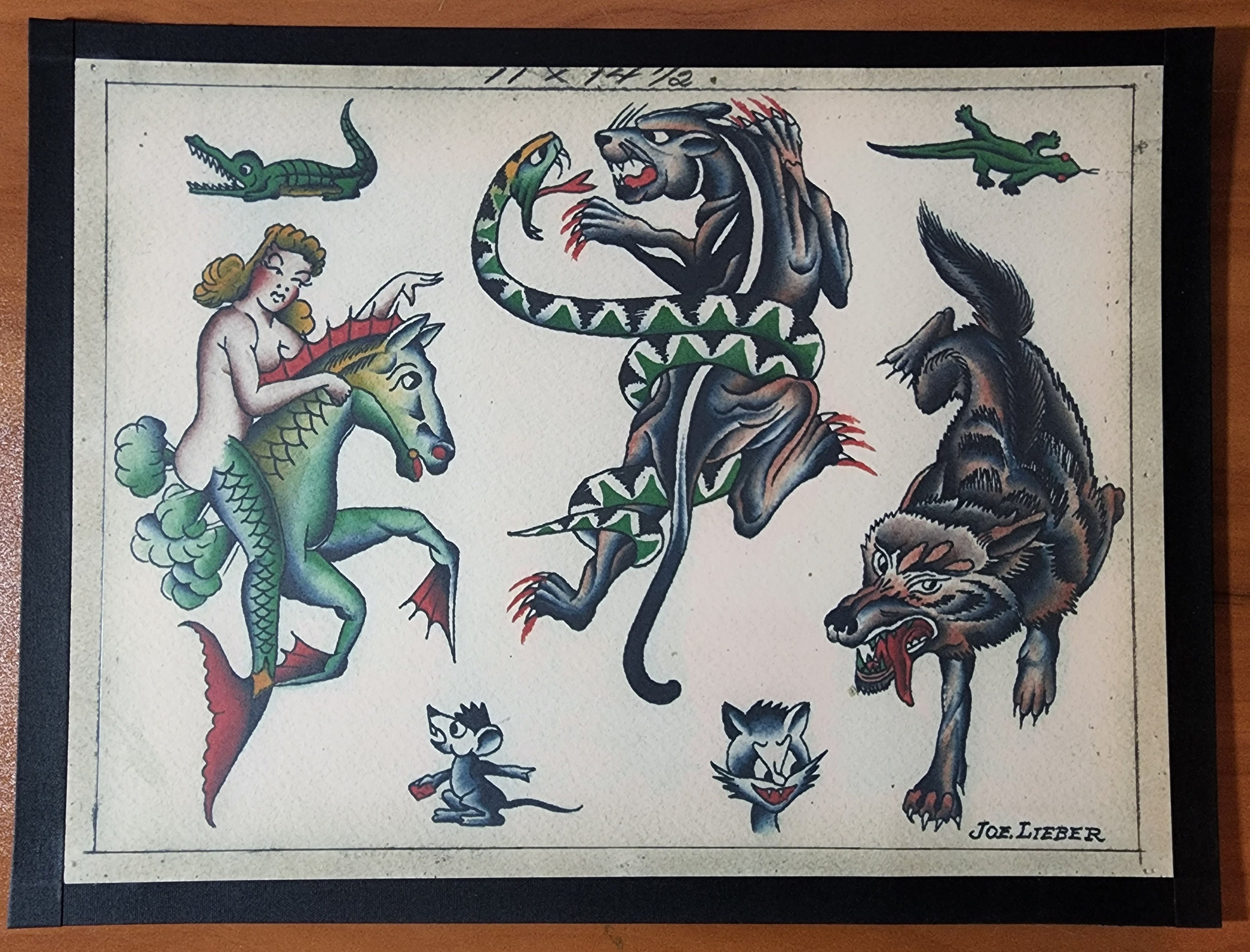 Brooklyn Joe Lieber Traditional Vintage Style Tattoo Flash Sheet