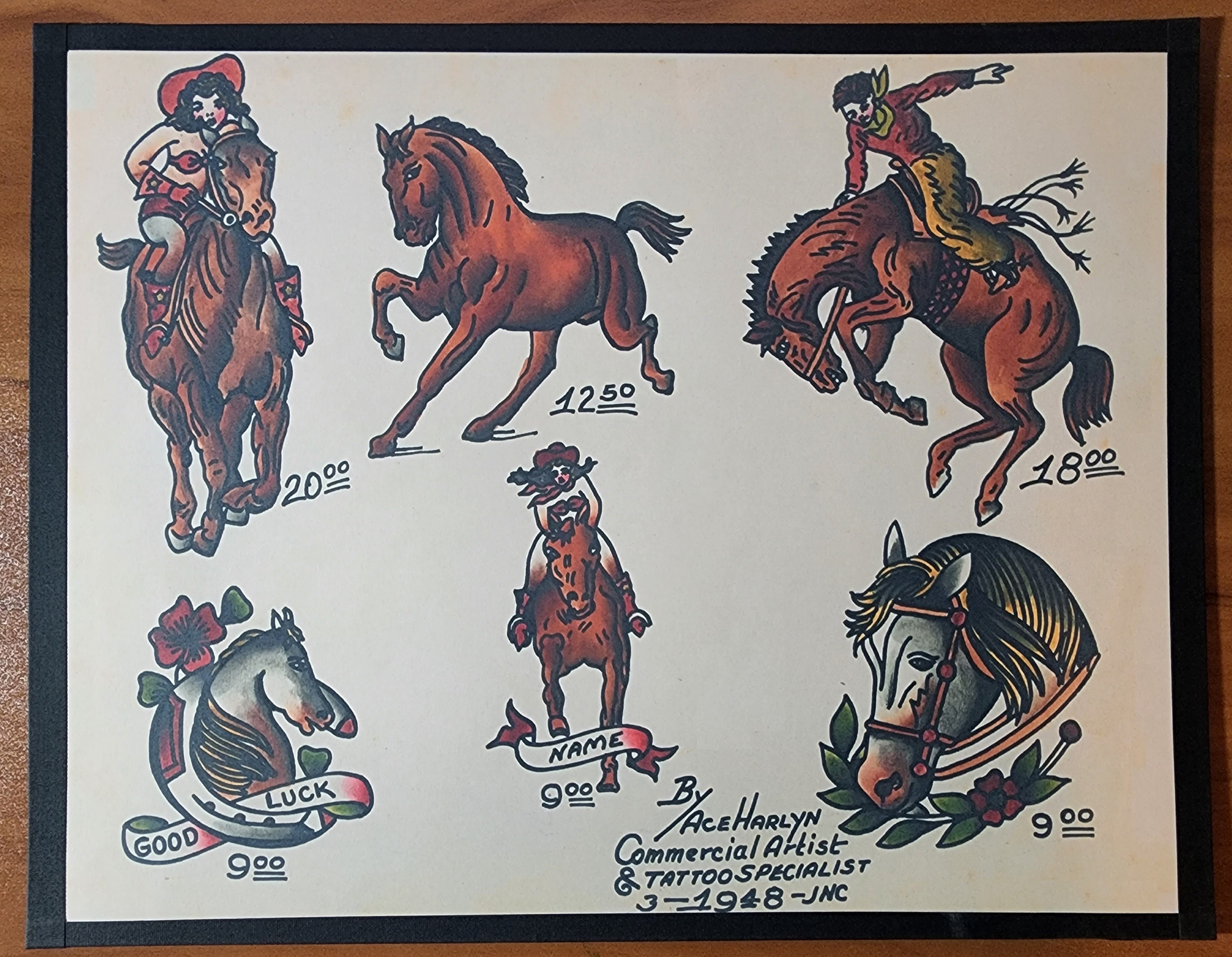 Wall Hangings Pharaohs Horses American Traditional Tattoo Flash Print Wall  Décor etnacompe