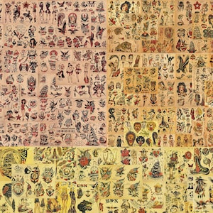 Sailor Jerry Traditional Vintage Style Tattoo Flash 135 Sheets 11x14&quot; Old School