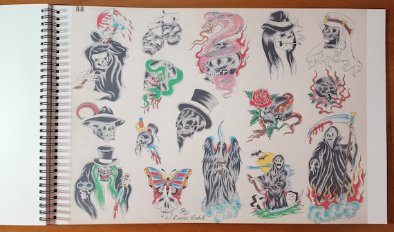 Dennis Cockell 32 Page Tattoo Flash Book Vintage Traditional