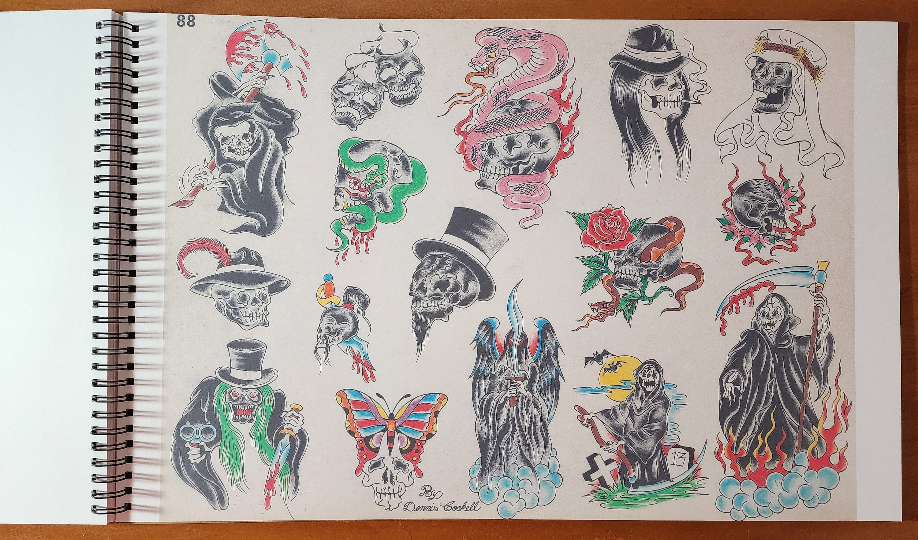 Dennis Cockell 32 Page Tattoo Flash Book Vintage Traditional