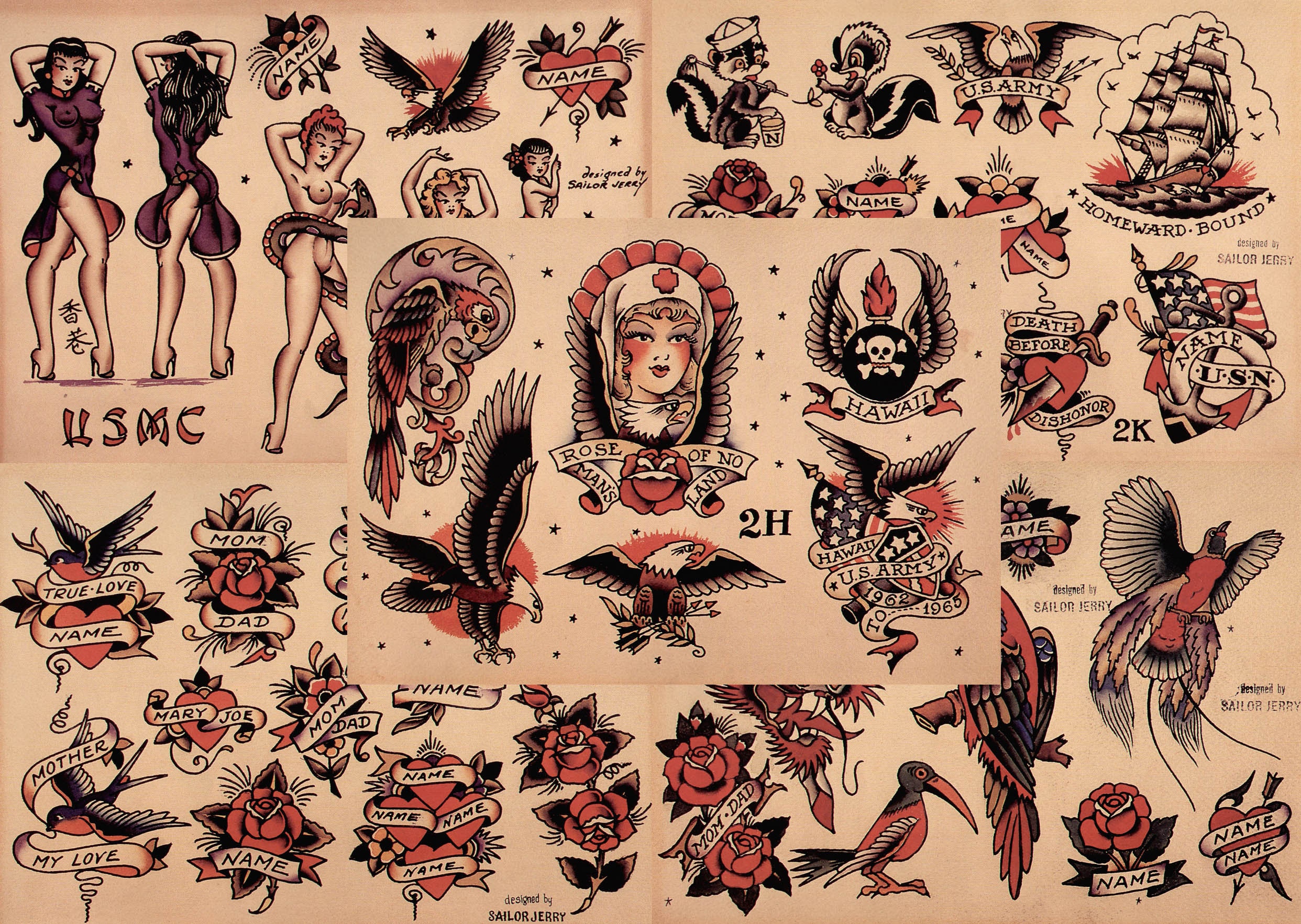 Traditional Tattoo Flash Sailor Jerry