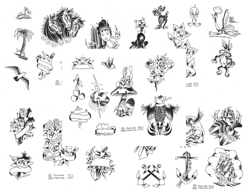 1975 Picture Machine Spaulding & Rogers Traditional Vintage Tattoo ...