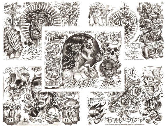 Boog Gangsta Style Tattoo Flash Set 5 Sheets With Linework - Etsy Finland Boog Gangsta Style Tattoo Flash Set 5 Sheets With Linework - Etsy Finland