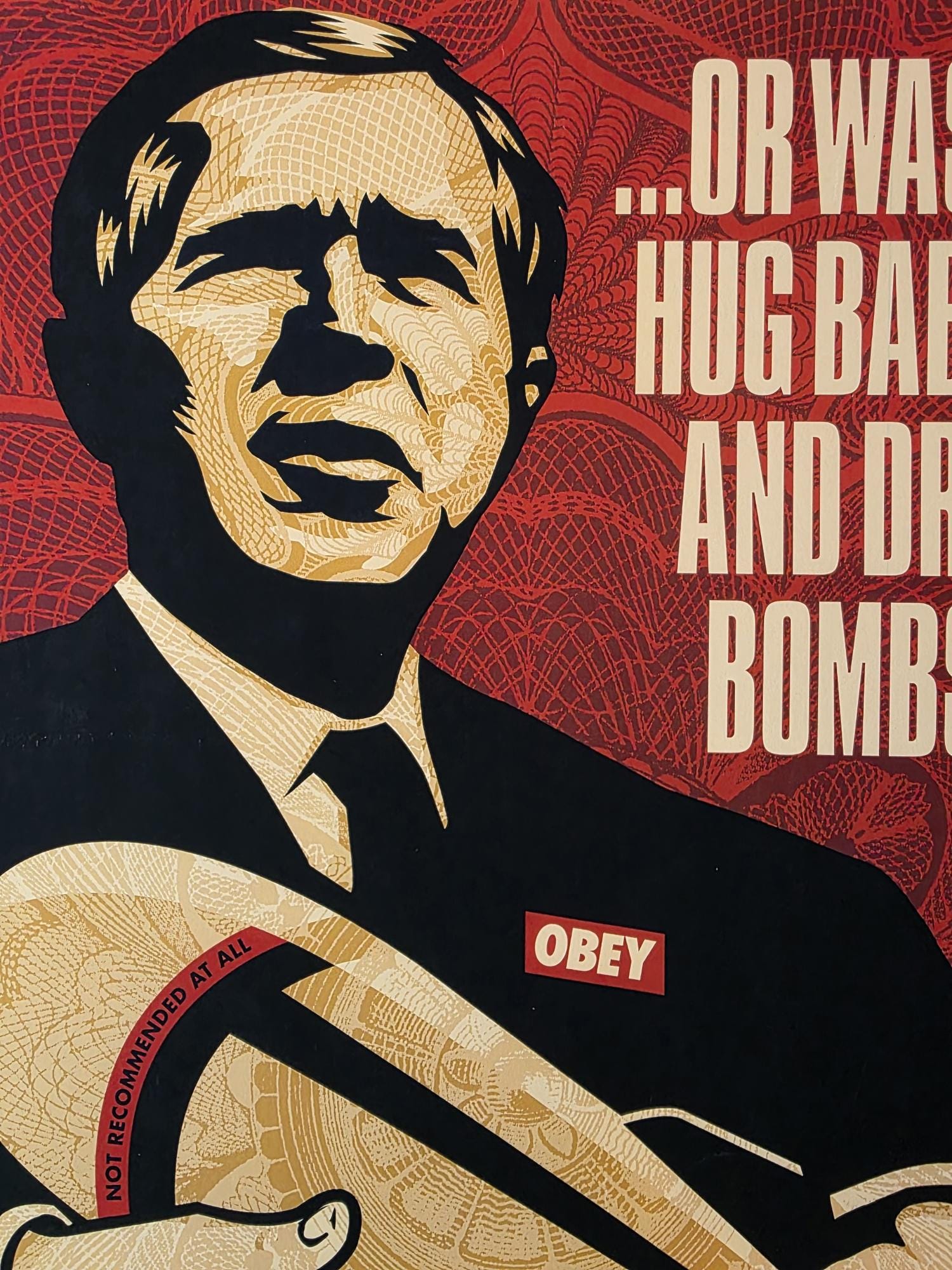 Shepard Fairey OBEY GIANT George Bush, Hug Bombs PRINT, Poster. - Etsy