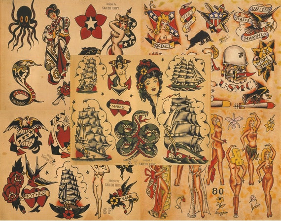Sailor Jerry Tattoo Flash 1 & 2 セイラージェリー 爆買いしたくなる Sailor Jerry Tattoo Flash 1 & 2 多目