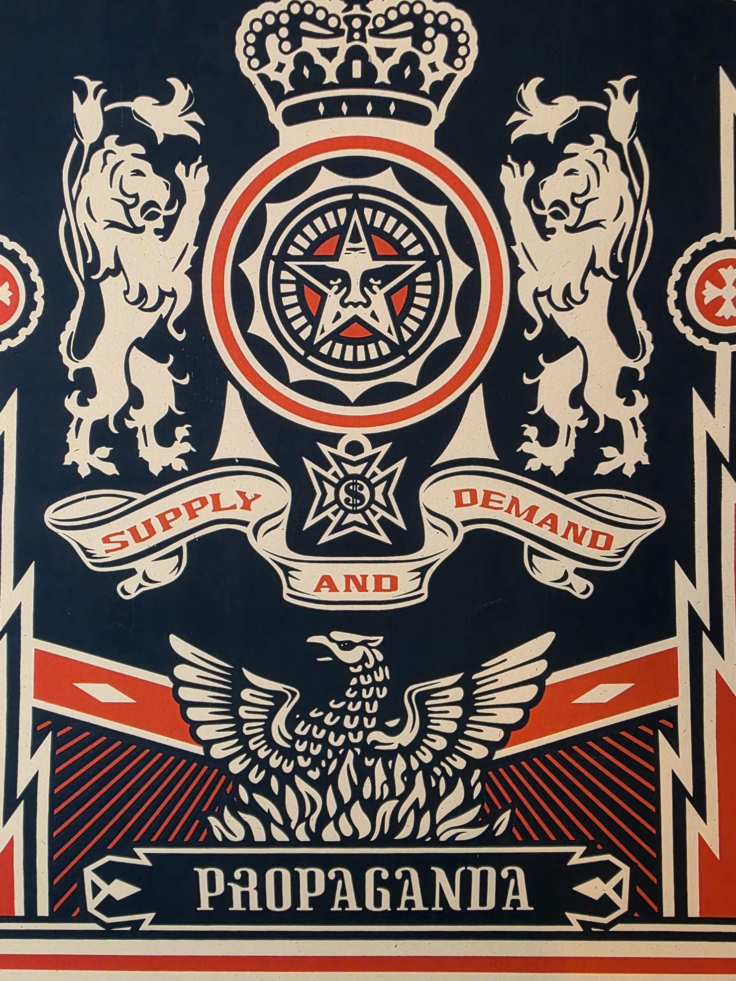 Shepard Fairey OBEY GIANT Supply & Demand, Propaganda, Lion PRINT