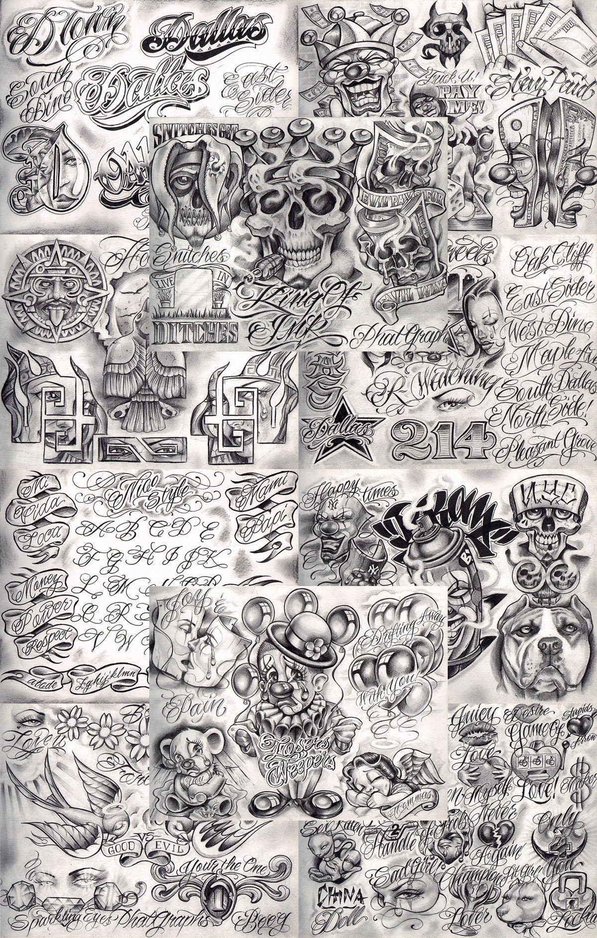 Boog From the Streets With Love Gangsta Style Tattoo Flash 10 - Etsy Ireland