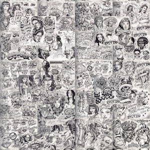 Boog From The Streets With Love Gangsta Style Tattoo Flash 46 Sheet Set 11x14&quot;, Great Tattoo Shop Investment For Display, Lowrider Artwork