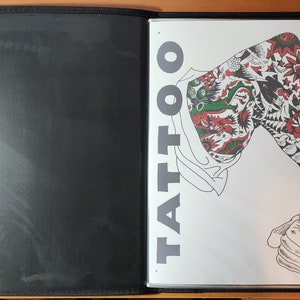 Rare Milton Zeis Tattoo Flash Collection In Portfolio Book, 48 Pages Tattoo Flash Lot, Ralph Johnstone, Promo Tattoo Art