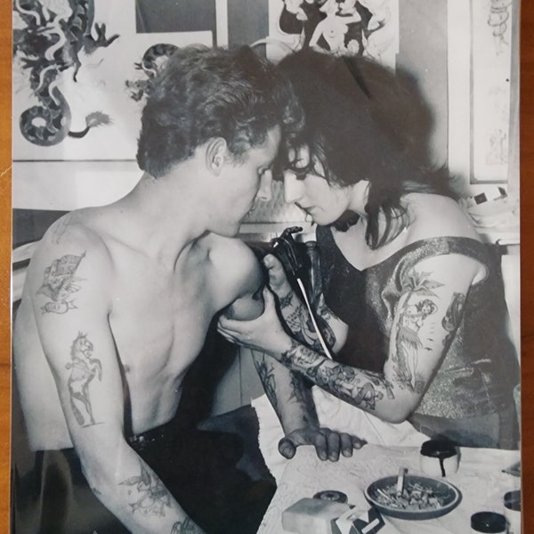 Bernard Kobel Traditional Tattoo Photo Vintage Tattooed Woman Cindy Ray 8X10 108 Bev Nicholas Australia