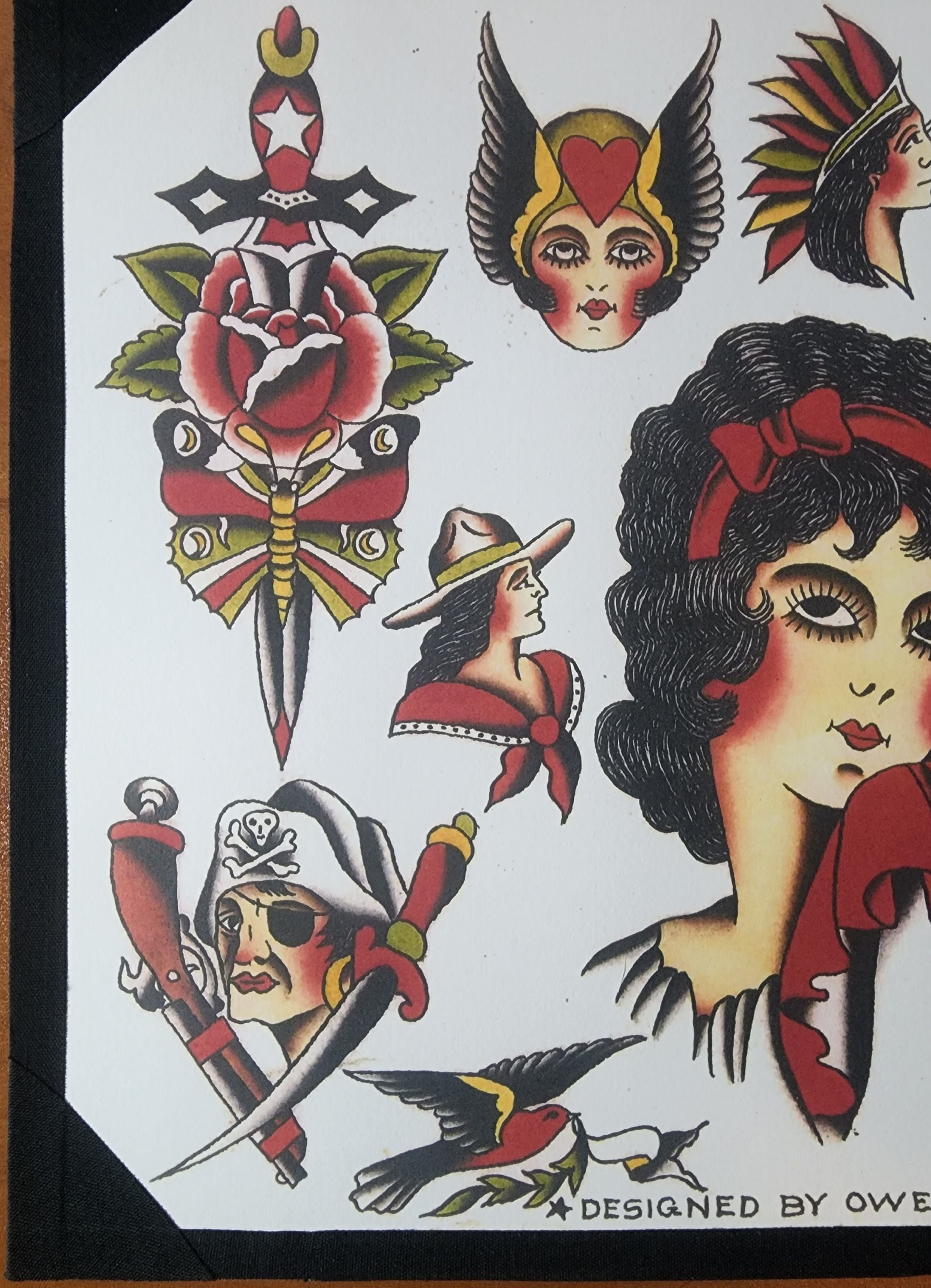 Owen Jensen Traditional Vintage Style Tattoo Flash Sheet Etsy