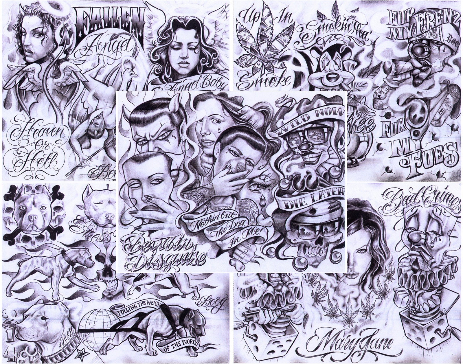 Boog Gangsta Style Tattoo Flash Set 5 Sheets With Linework Etsy Hong Kong Boog Gangsta Style Tattoo Flash Set 5 Sheets With Linework Etsy Hong Kong