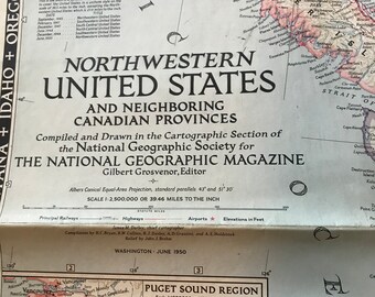 Northwestern United States map 1950