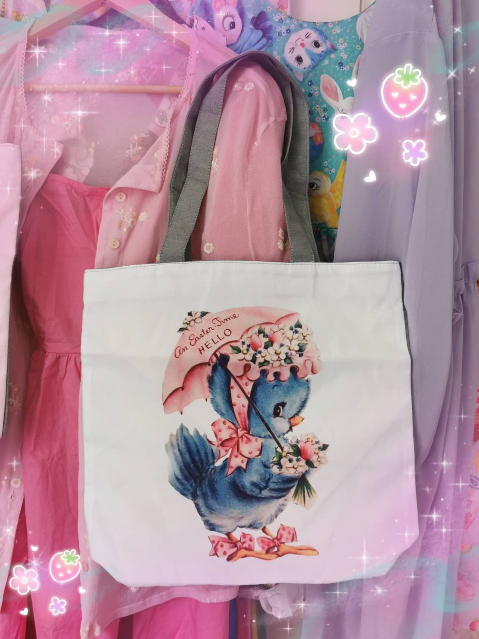 Kitschy Kawaii Kidcore Vintage Style White Bluebird Waterproof Etsy