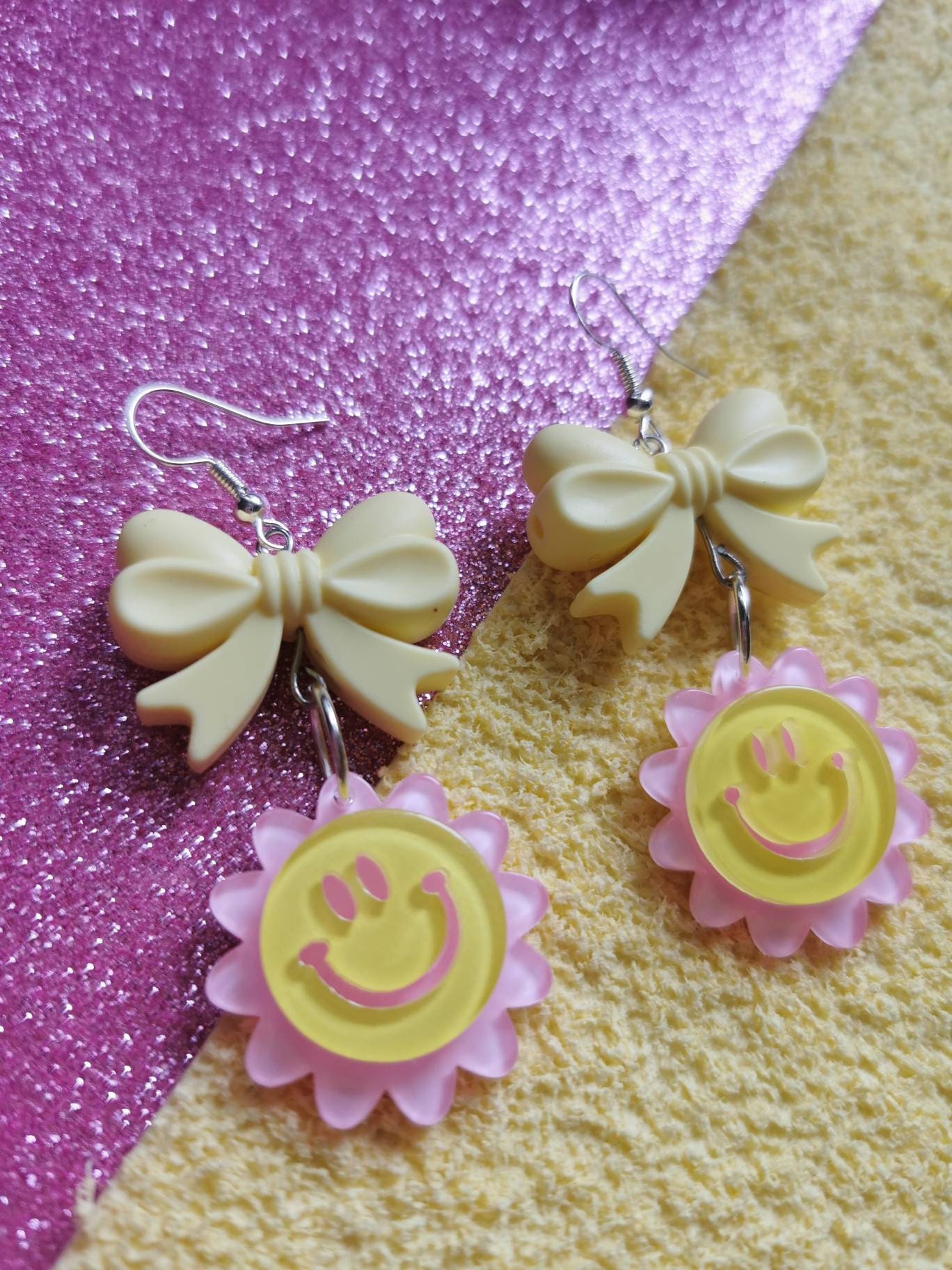 Kitschy Kawaii Kidcore Yellow Pink Happy Daisy Flower Bow Etsy UK