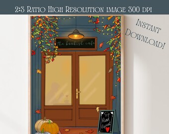 Cozy Autumn Bookish Wall Art  Fall Decor Book Lover Gift Fall Wall Decor Book Nook Book Shelf Decor Reading Nook Decor Cozy Season JPEG