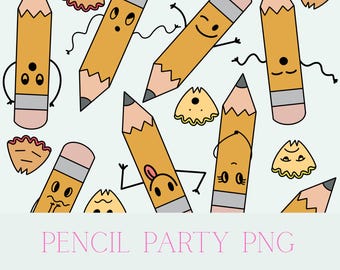 Back to School, Pencil Party PNG,, Pencil Box, Preschool PNG, Kindergarten, Cute Pencils, Back to School Bulletin Board, Bulletin Board Kit