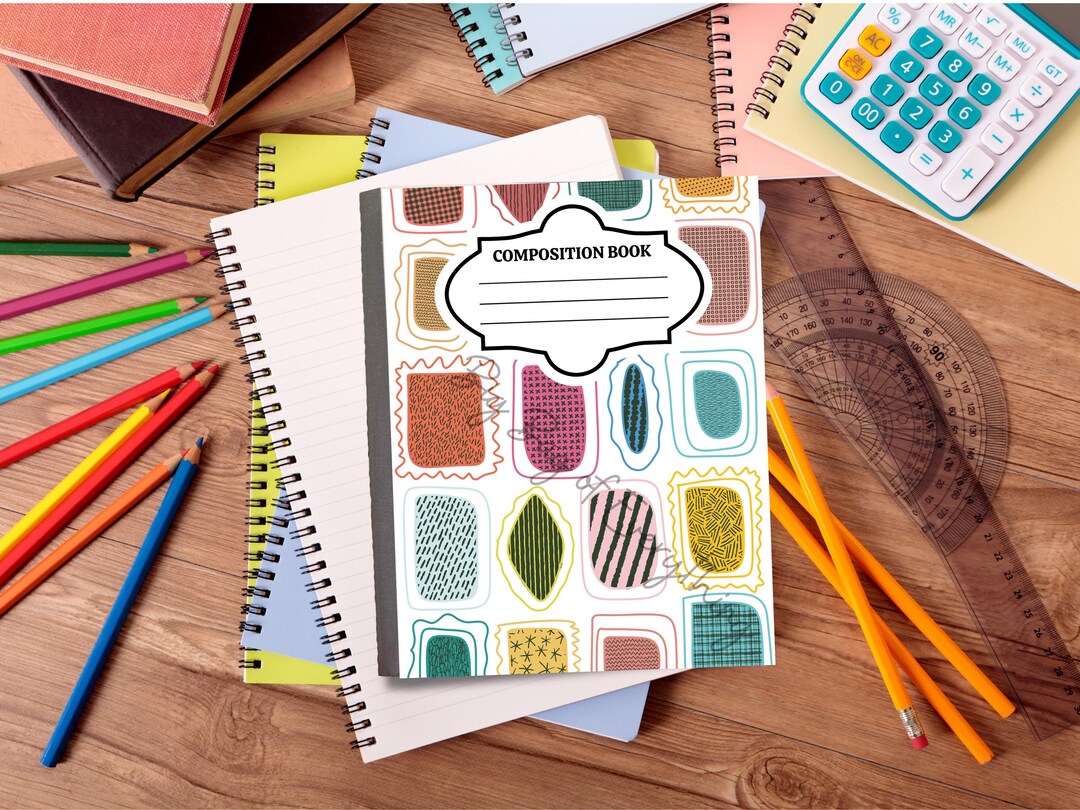 Printable Composition Notebook Back to School Custom Notebook PNG Junk ...