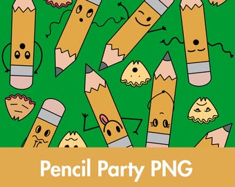 Back to School, Pencil Party PNG, Pencil Box, Preschool PNG, Kindergarten, Cute Pencils, Back to School Bulletin Board,Bulletin Board Kit