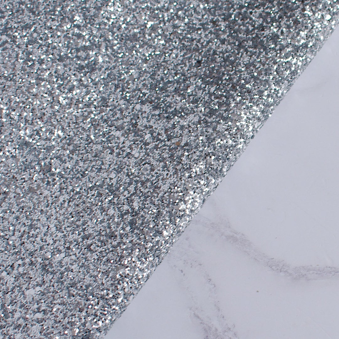 Silver Essential Chunky Glitter Fabric G11 A4 Sheet Etsy