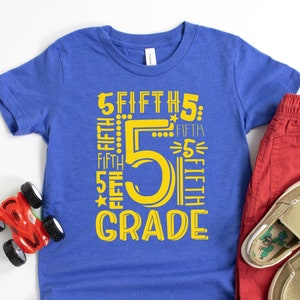 Fifth Grade Shirt, 5th Grade Shirt, Back to School Shirt, First Day of School Shirt, Personalized Grade Shirt Gift, Elementary School Shirts