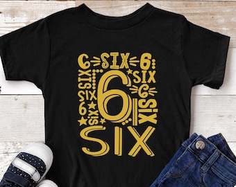 6th Birthday Shirt, Toddler Birthday, Kids Birthday Shirts, Sixth Birthday Shirt, Girls 6th Birthday Shirt, Birthday Party T-Shirt for Kids