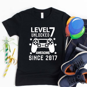 7th Birthday Shirt, Gamer Kid Birthday Shirt, Kids Birthday Shirts, Number Seven Shirt, Boys 7th Birthday Shirts, Girls 7th Birthday T-shirt