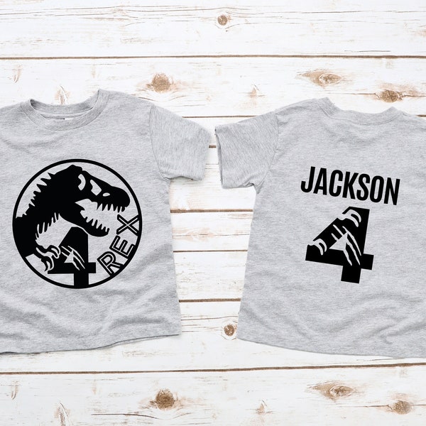 Dinosaur Birthday Shirt, Kids Birthday T-shirt, 4th Birthday Boy Shirts, Rex Birthday Shirt, Fourth Birthday Shirt,  Birthday Gift for Kids