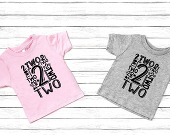 2nd Birthday Shirt, Second Birthday Gift Shirt, Kids Birthday Shirts, Number Two Shirt, Boys 2nd  Birthday Shirt, Girls 2nd Birthday Shirt