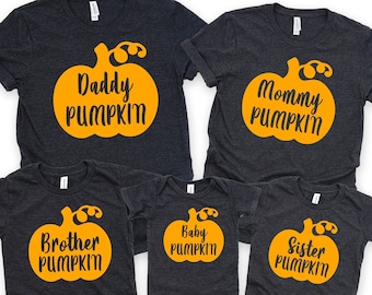 Family Pumpkin Custom Shirt, Halloween Party Family Shirt, Family Pumpkin Fall Shirt, Thanksgiving T-Shirt, Matching Family Halloween Shirts