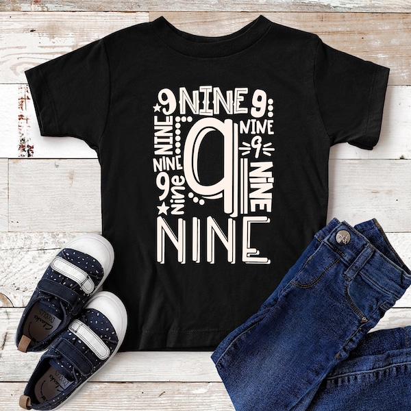 9th Birthday Shirt Girl - Etsy