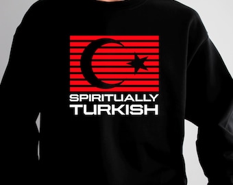 Spiritually Turkish Sweatshirt, Turkey Soccer Fan Tee, Minimalist Crescent Star Sweater, Football Supporter Gift, Turkish Pride