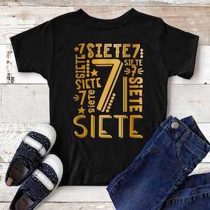 Kids 7th Birthday Shirt For Boys 7 Siete Anos | Spanish Gifts Tee Kids 7th Birthday Shirt For Boys 7 Siete Anos | Spanish Gifts Tee